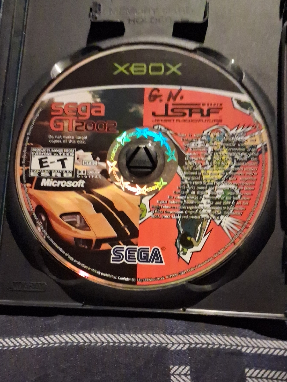 SEGA GT 2002 Xbox Game Disc - Black & Orange Artwork